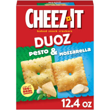 Cheez-It DUOZ Baked Snack Crackers, Lunch Snacks, Pesto and Mozzarella, 12.4oz Box (1 Box)