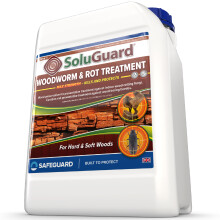 (5L Clear) Soluguard Woodworm & Rot Treatment - Ready to Use, Solvent-free Preservative Woodworm Killer