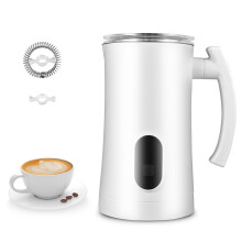 4 in 1 Milk Frother Electric, Automatic Milk Steamer with 350ml Capacity, Hot Cold Milk Foam Maker for Latte, Cappuccino & Hot Chocolate Drinks