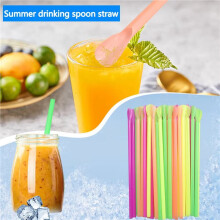 2000 Stück Schneekegel-Löffel-Strohhalme, Einweg-Trinkhalme Aus Kunststoff, für Milchshakes, Smoothies, Getränke, Cocktails, Slush-Puppies, Partys