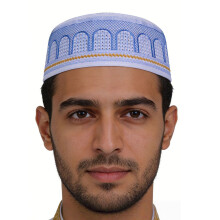 Eleganter bestickter Hui-Ethno-Hut aus Polyester,-Blau 58
