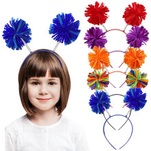 5St Vrolijke Hoofdbanden Met Pom Pom Decor Voor Volwassenen