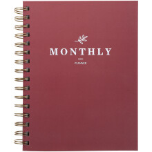 Compact Donkerrood Planner Notitieboek Voor Dagelijks Gebruik
