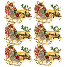 6St Duurzame Rendier Servet Ringen Aluminium Voor Kerst Styling