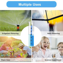 2pcs Rain Gauge Tube, 7inch Plastic Rain Gauge Replacement Tube for Yard Garden Outdoor Home,Easy to Read,Clear