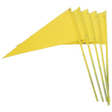 5St Duurzame Gele Ijzeren Markeerflags Met Paal Voor