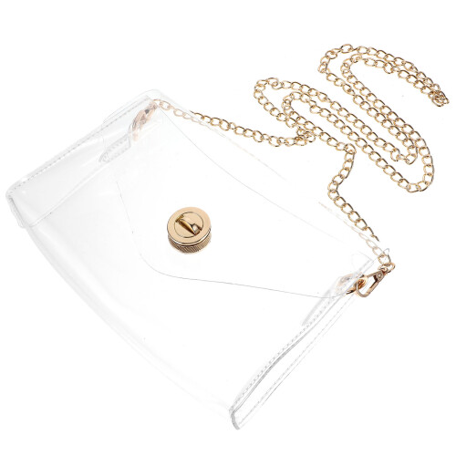 1PVC Transparante Schoudertas Met Ketting Dames