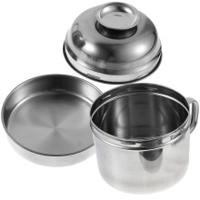 1X Multifunctionele Roestvrijstalen Dubbele Fast Food Container