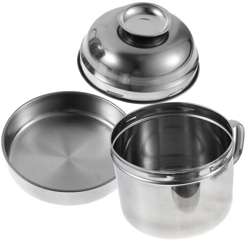 1X Multifunctionele Roestvrijstalen Dubbele Fast Food Container