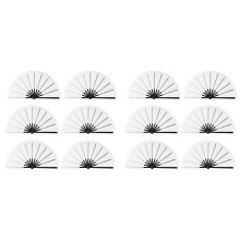 12 Pcs Sublimation Fan Blanks White Polyester Sublimation Blank Hand Fan DIY Fans Heat Transfer Printing for Dancing