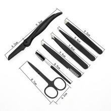 Conjunto de Aparador de Sobrancelha 7 Unidades de Maquiagem Profissional para PinçAs de Rosto Pincel de Pestanas Conjunto Aparador de Sobrancelha