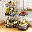 Rotatable Kitchen Spice Container Rack Jar Organizer Countertop Corner Bottle Rack Spice Rack Kitchen Storage Shelf S 3