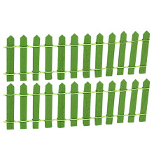2Pcs Wooden Fencing Wood Barrier DIY Landscape Fairy Garden Figurines Miniatures Accessories Handmade Green