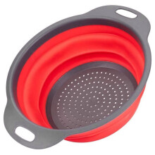 Colador de Cocina Plegable Rojo Colador de Silicona Apto para Lavavajillas Aprobado