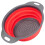 Red Collapsible Kitchen Colander Silicone Strainer Dishwasher Safe Approved 1