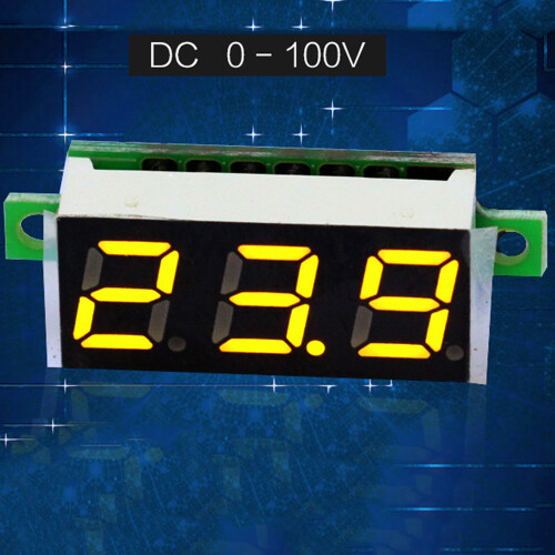 0V-100V 0,28 Polegadas Voltímetro Digital Medidor de Voltagem Volt Detector Monitor Tester Painel Carro Verde 2
