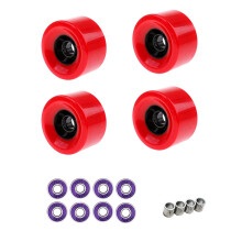 STRIKATE 4 PeçAs Rodas Longboard 83Mm com Rolamento e Spacer Combo 82A Rodas PU, Vermelho