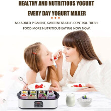 Automatic Yogurt Maker with 8 Glasses Professional Adjustable Temperature Yogurt Maker Ice Cream UK Plug