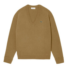 (10 UK, Brown) Lacoste Womens/Ladies Carded Moss Stitch Relaxed Fit Jumper