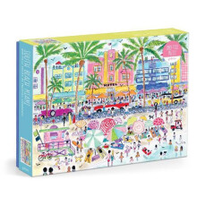 Galison South Beach Miami - 1000 Stukjes Michael Storrings Puzzel met Prachtige Kunst