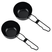 2St Compact Gietijzeren Stew Pot Voor Picknick En Kamperen