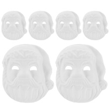 6St Witte DIY Pulp Kerstman Maskers Voor Feest En Decoratie