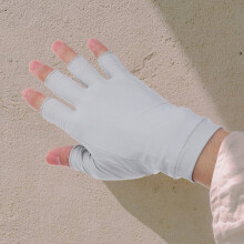 1Paar Gel Manicure Handschoenen Uv Bescherming Ademend Lichtgrijs