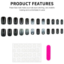 Black & Grey Star Nails for DIY Design