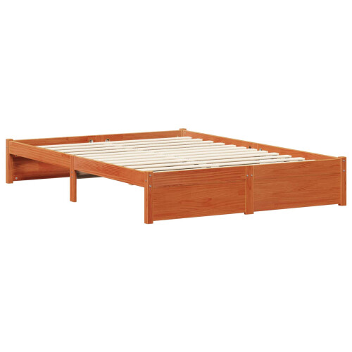 VidaXL vidaXL Bed Frame with Headboard Wax Brown 140 x 200 cm Solid Pine Wood 1
