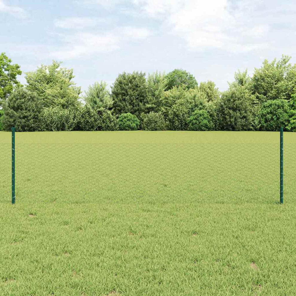 Vidaxl Welded Wire Fence 100 X 0.5 M (W X H) Pvc-Coated Steel Green