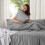 (King, Grey) Premium Stripe Duvet Cover Set & Pillowcase Pair 2