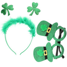 1 set st. patricks day bril en haarband, feestdecoraties
