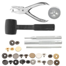 1Set Metalen Knopen En Voor Leder En Textiel