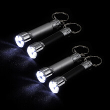 4St Assortiment LED Zaklamp Sleutelhanger Aluminium