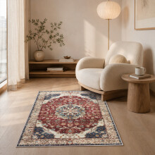 (80 cm x 150 cm (2ft 8" x 5ft)- Runner Rug., WHISPER/CREAM RED- CASHMERE RUG) Large Traditional Rugs Living Room Carpet Door Mat