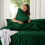 (King, Emerald) Premium Stripe Duvet Cover Set & Pillowcase Pair 2