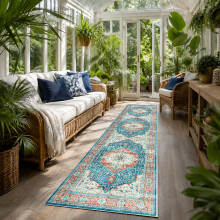 (60 cm x 220 cm (2ft x 7ft 7")- Runner Rug Carpet)., REGAL/ROYAL BLUE- CASHMERE RUG) Large Traditional Rugs Living Room Carpet Door Mat