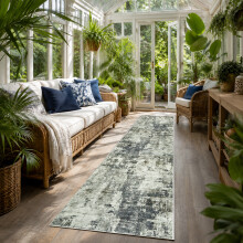 (60 cm x 220 cm (2ft x 7ft 7")- Runner Rug Carpet)., FROST/CLOUD GREY- CASHMERE RUG) Large Traditional Rugs Living Room Carpet Door Mat