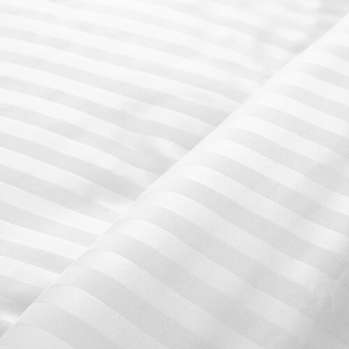(Double, White) Premium Stripe Duvet Cover Set & Pillowcase Pair 2