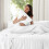 (Double, White) Premium Stripe Duvet Cover Set & Pillowcase Pair 2