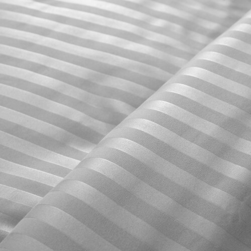 (Double, Silver) Premium Stripe Duvet Cover Set & Pillowcase Pair 2