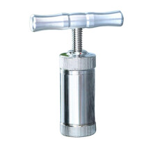 Robuuste pollenpers met T-handvat voor specerijen en tabak, draagbare kiefpers van legering.