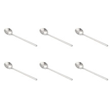 6 Pcs Coffee Scoop 304 Stainless Steel Coffee Spoon with Long Handle Dessert Tea Spoon Set Kitchen Accessories Silver S