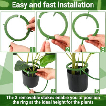 20Set Water Ring 5In W 3 Leg Support Drip Emitter Drip Ring with Built in 1/8 in Barbed Inlet Fitting 3 Removable Stakes