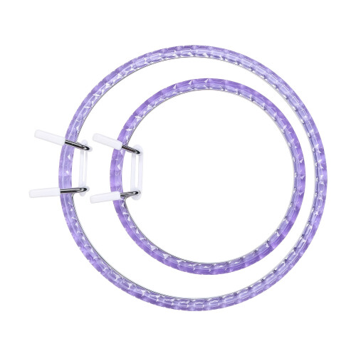 2Pieces Acrylic Spring Hoops For Embroidery Surfaces And-Purple