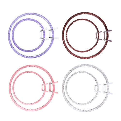 Two Piece Acrylic Spring Hoop Set For Secure Fabric-Transparent 2