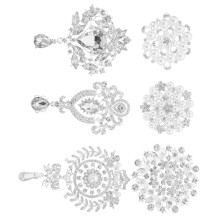 6St Zilveren Bruidsbroches Met Parel En Elegant Corsage