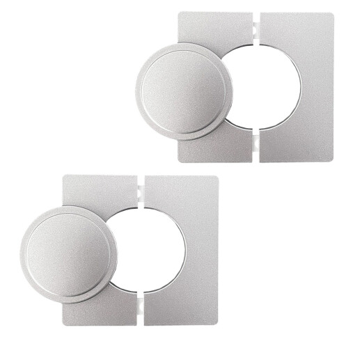 Plastic Air Conditioner Pipe Wall Hole Cover Decorative-Silver