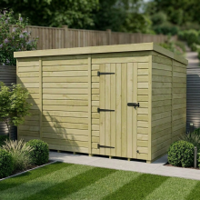 10 x 8 Pent Shed Tanalised (Single Door, No Windows)