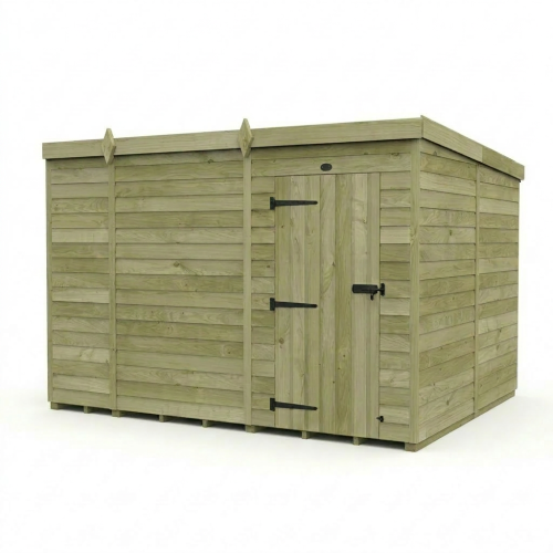 10 x 8 Pent Shed Tanalised (Single Door, No Windows) 1